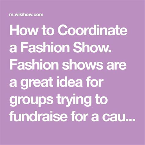 fashion show fundraising ideas|How to Coordinate a Fashion Show: 15 Steps (with Pictures) .